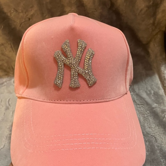 Pink Baseball Cap with Rhinestone Logo - Picture 1 of 1